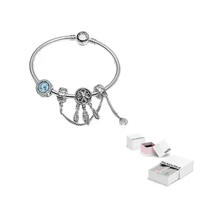 Pandora Набор браслетов из стерлингового серебра 925 пробы женский серебряный