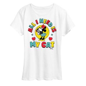 Футболка с принтом «Минни Маус и Фигаро — мне нужен только мой кот» Disney, белый