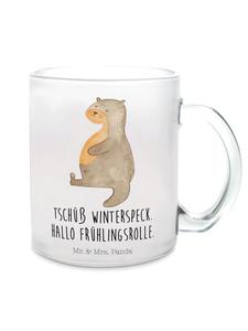 Кружка с изображением выдры и надписью на прозрачном фоне Mr. & Mrs. Panda