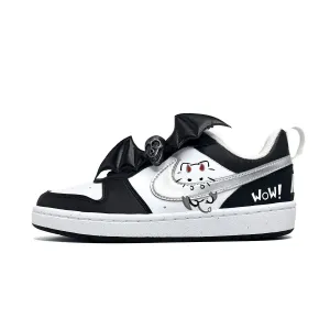Nike Детские низкие кеды для скейтбординга Court Borough Demon Kitten из синтетической кожи с противоскользящим и износостойким покрытием