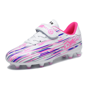 Детские футбольные бутсы с амортизацией ударов и износостойкостью, низкие D&W, белый/красный/персиковый