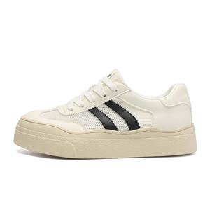 ZHR Низкие женские кроссовки для скейтбординга бежево-черного цвета