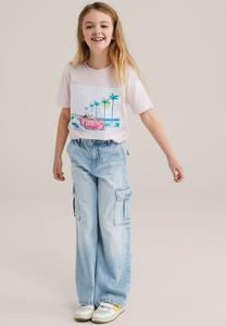 Футболка с принтом WE Fashion, светло-розовый