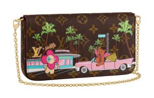 LOUIS VUITTON Сумка Pochette Felicie с вынимаемым карманом на молнии и плоским карманом на 8 отделений Monogram Vivienne фуксия розовый