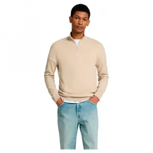 Свитер Selected Berg half zip, бежевый