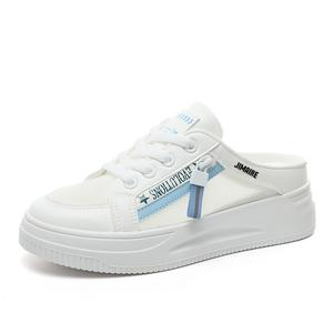 King Jinmai Женские противоскользящие тапочки с закрытым носком устойчивые к запаху бело голубые, цвет White Blue