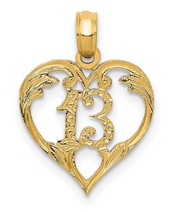 Подвеска в форме сердца высотой 13 дюймов из 14-каратного желтого золота Macy's, Gold