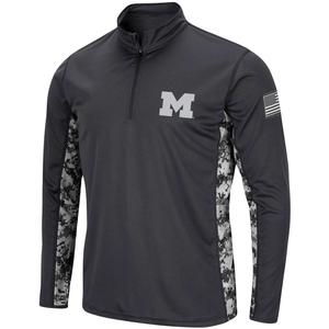 Мужская темно-серая куртка Michigan Wolverines OHT Military Appreciation Digi Camo с молнией четверть четверти Colosseum
