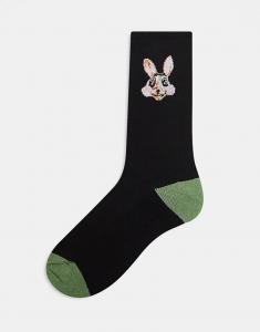 Носки с кроликами Paul Smith черного цвета