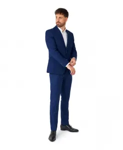 Мужской повседневный костюм - Casual Two-Piece Suit - Наряд для свадьбы и бизнес-кэжуал - Темно-серый OppoSuits, синий