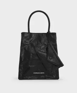 Сумка-тоут Matina с длинной подкладкой Charles & Keith, цвет Jetblack