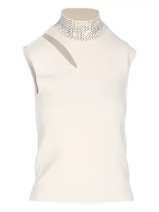 Топ с вырезами и отделкой украшениями Liu Jo, белый