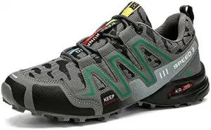 Мужские треккинговые ботинки Qacksv, дышащие, нескользящие, с широким носком, для активного отдыха, темно-серые