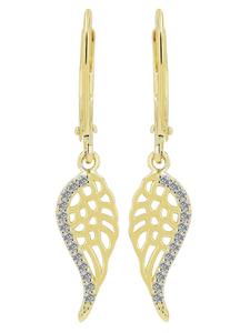 Adeliás Женские серьги из серебра 925 пробы с кубическим цирконием в золотой оправе