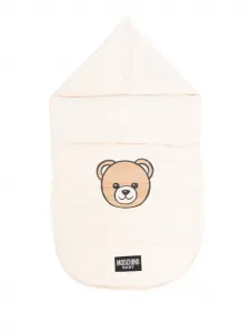Спальный конверт с принтом Teddy Bear Moschino Kids, бежевый