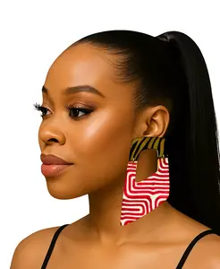 Серьги Raquel с подвесками и абстрактными узорами Swanky Designs, red