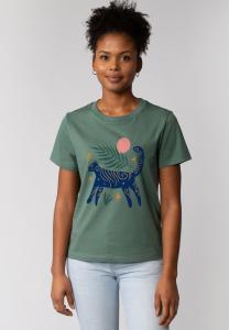 Футболка с принтом L watapparel, темно-зеленый