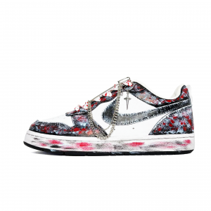 Nike Court Borough Street Graffiti, Hand Drawn, устойчивые к истиранию и скольжению низкие кеды для скейтбординга Black Red