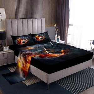 Erosebridal Комплект постельного белья с спортивной тематикой гольфа и горящим пламенем для детей подростков и взрослых, Grey White Yellow