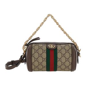 Ophidia Canvas With Leather Binding Мини-сумка через плечо женская бежевая и черная GUCCI