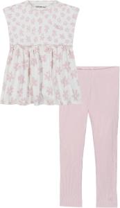 Комплект из 2 предметов: туника и леггинсы Calvin Klein для девочек, Egret/Sepia Rose