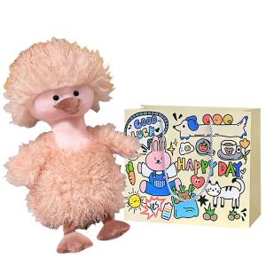 Плюшевая игрушка Ah Duck, милая уточка, высота 40 см Bobby Bear, Pink+Exclusive Shopping Bag