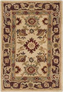 Ковер SAFAVIEH, 61 x 92 см, Anatolia Collection, Ivory & Brown, ручной работы, традиционный восточный из шерсти, идеален для помещений с высокой проходимостью: прихожая, гостиная, спальня (AN546A)