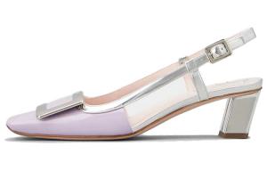 Roger Vivier Лакированные туфли на платформе с массивным каблуком 4,5 см, женские, фиолетовые