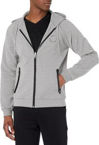 BOSS худи с молнией и логотипом в виде круга, Light Ash Grey