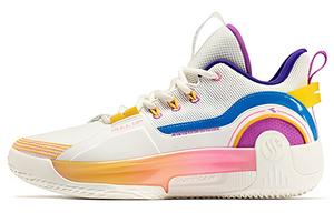 Баскетбольные кроссовки мужские среднего размера Feather белые/винтажные желтые/синие/розовые/фиолетовые 361°