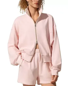 Куртка Silkerry оверсайз, фамильная модель 1989 года, с воротником-стойкой на молнии. Lilysilk, розовый