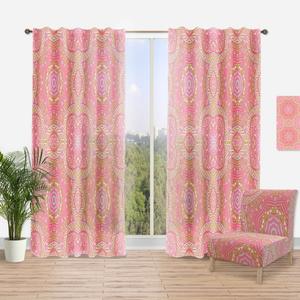 Шторы в богемном стиле Designart Spheres Pink IV, розовый