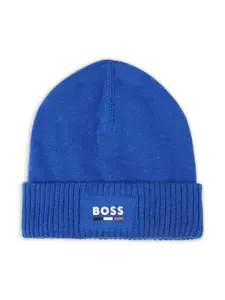 Шапка бини с логотипом BOSS Kidswear, синий