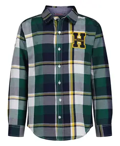 Мальчиковая рубашка в клетку 8-20 Tommy Hilfiger, зеленый