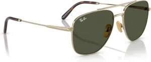 Солнцезащитные очки Ray-Ban Unisex Rb8097 William Titanium Square, Gold/Green
