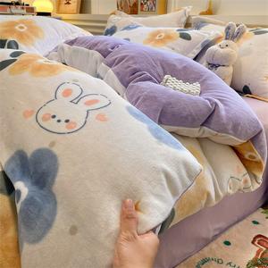 Antarctic Пододеяльник 220х240 см из молочного велюра, комплект из 4 предметов, цвет Flower Rabbit Rabbit