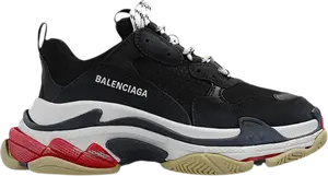 Кроссовки Balenciaga Wmns Triple S Sneaker 'Black Red' 2023, черный