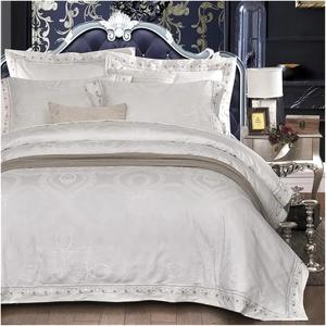 YIZUFU Комплект постельного белья белый сатин хлопок жаккард с вышивкой