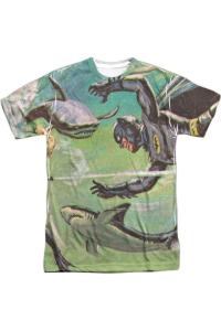 Футболка Batman Classic Tv Underwater с коротким рукавом для взрослых из полиэстера Gildan, белый