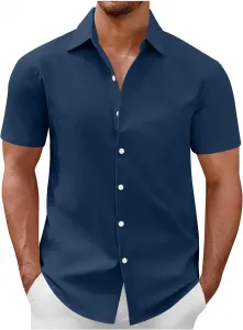 Мужская рубашка с коротким рукавом Casual Button Up Plus Size