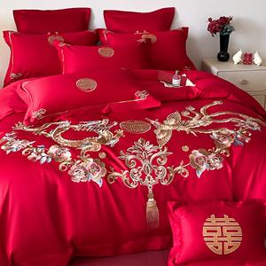 FUANNA Комплект постельного белья 2.2 м, 4 предмета: пододеяльник 220x240 см, простыня, 2 наволочки, цвет Dragon and Phoenix in Harmony