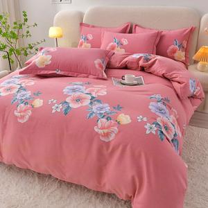 LUOLAI HOME Комплект постельного белья, 4 предмета, простыня, пододеяльник 200x230 см, цвет Huaduoyu R