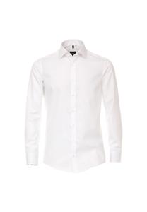 Мужская деловая рубашка однотонного современного кроя Venti, белый