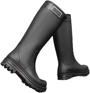 Высокие женские водные сапоги для пляжа, дождевые ботинки с толстой подошвой 38 см, ПВХ, на низком каблуке Rfmfkkg, 319 Black