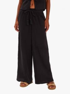 Морщинистые хлопковые пляжные брюки Accessorize, Black