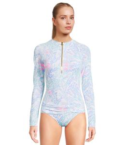 Пляжный топ Lilly Pulitzer Nayte Rashguard Top Upf 5, Multi Via Del Mar