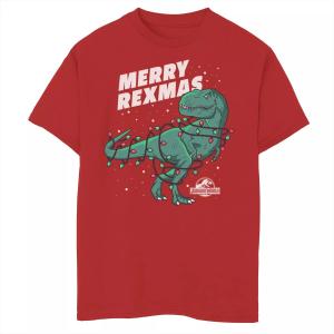 Футболка с рождественским рисунком «Мир Юрского периода» для мальчиков 8–20 лет Jurassic World