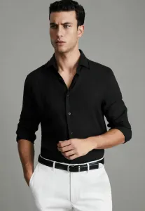 Обычная футболка с пуговицами fitruban Reiss, Black