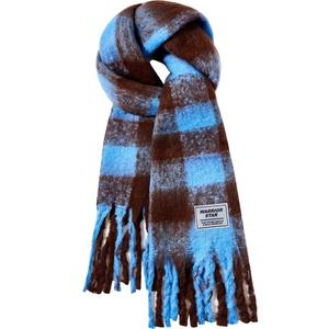Шарф из полиэстера плюш унисекс WARRIOR, синий