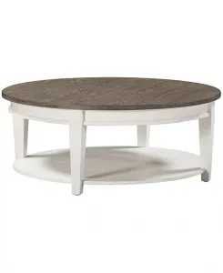 Круглый журнальный столик из дерева Dawnwood размером 38 дюймов, созданный для Macy's. Furniture, white